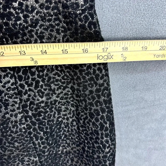 Michael Kors Midi Sheath Dress Womens 10 Black Animal Cheetah Sleeveless Chic - Picture 6 of 9